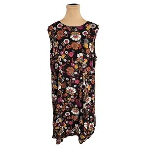 J. Jill Black w/ Vibrant Floral Pattern Sleeveless Dress